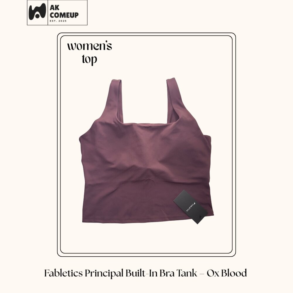 Fabletics PureLuxe Built-In Bra Tank – Ox Blood